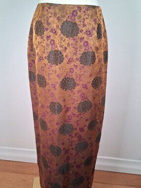 Vintage Krizia Metallic Iridescent Jacquard Maxi Skirt size IT 44 - US 8/10